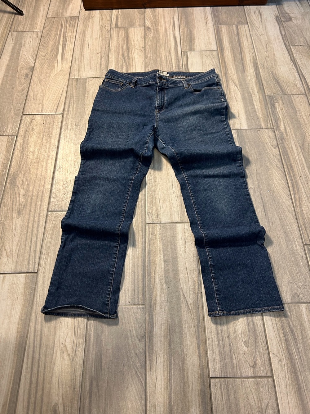 Favorite Fit Blue Denim Jeans Women’s 14 Cotton Blend Boot Cut Casual Comfort